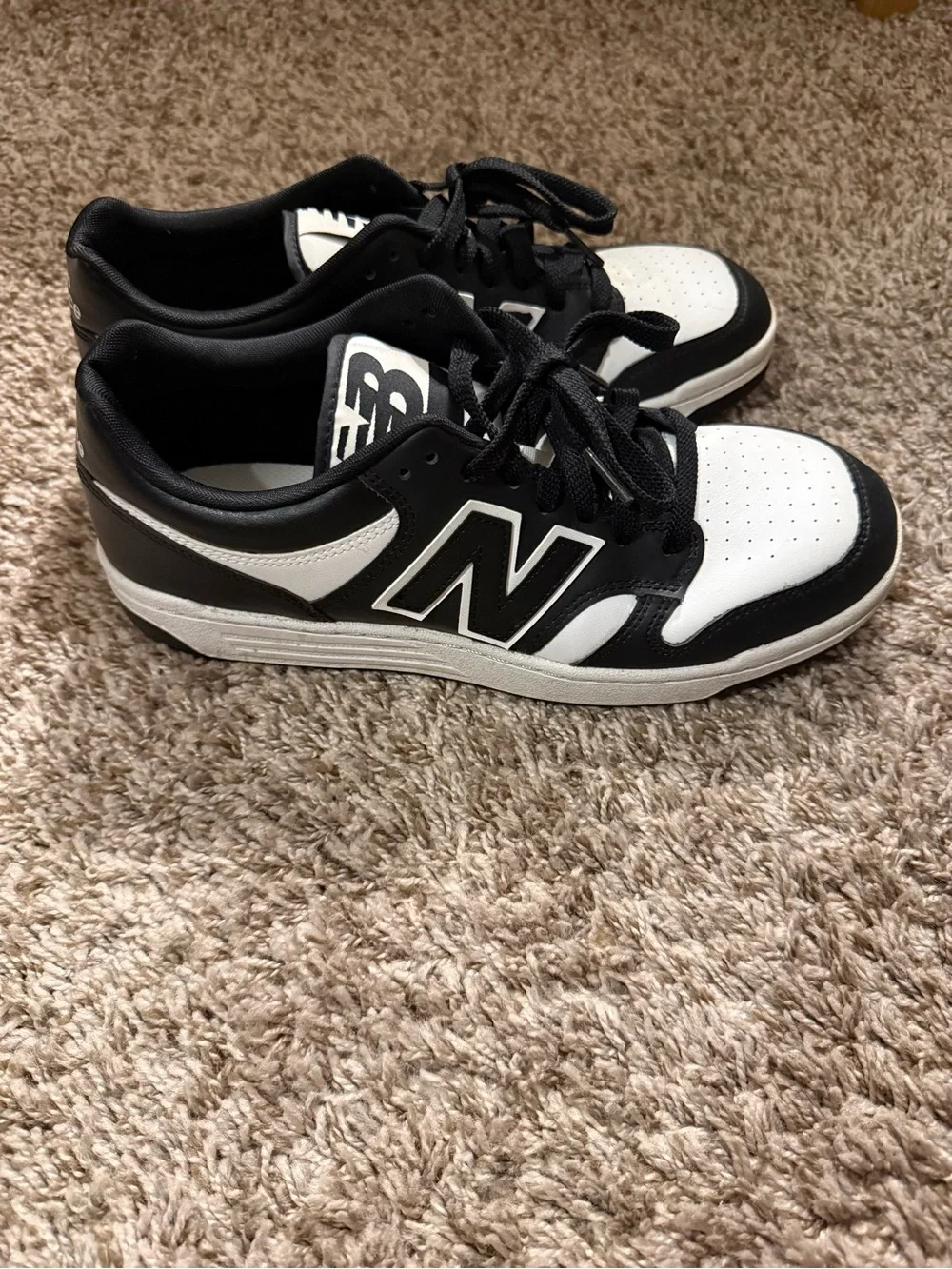 New Balance Kids Black and White Low-Top Sneakers